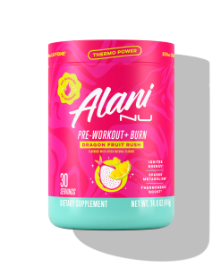 Featured Alani Nu pre-workout+ burn - dragon fruit rush