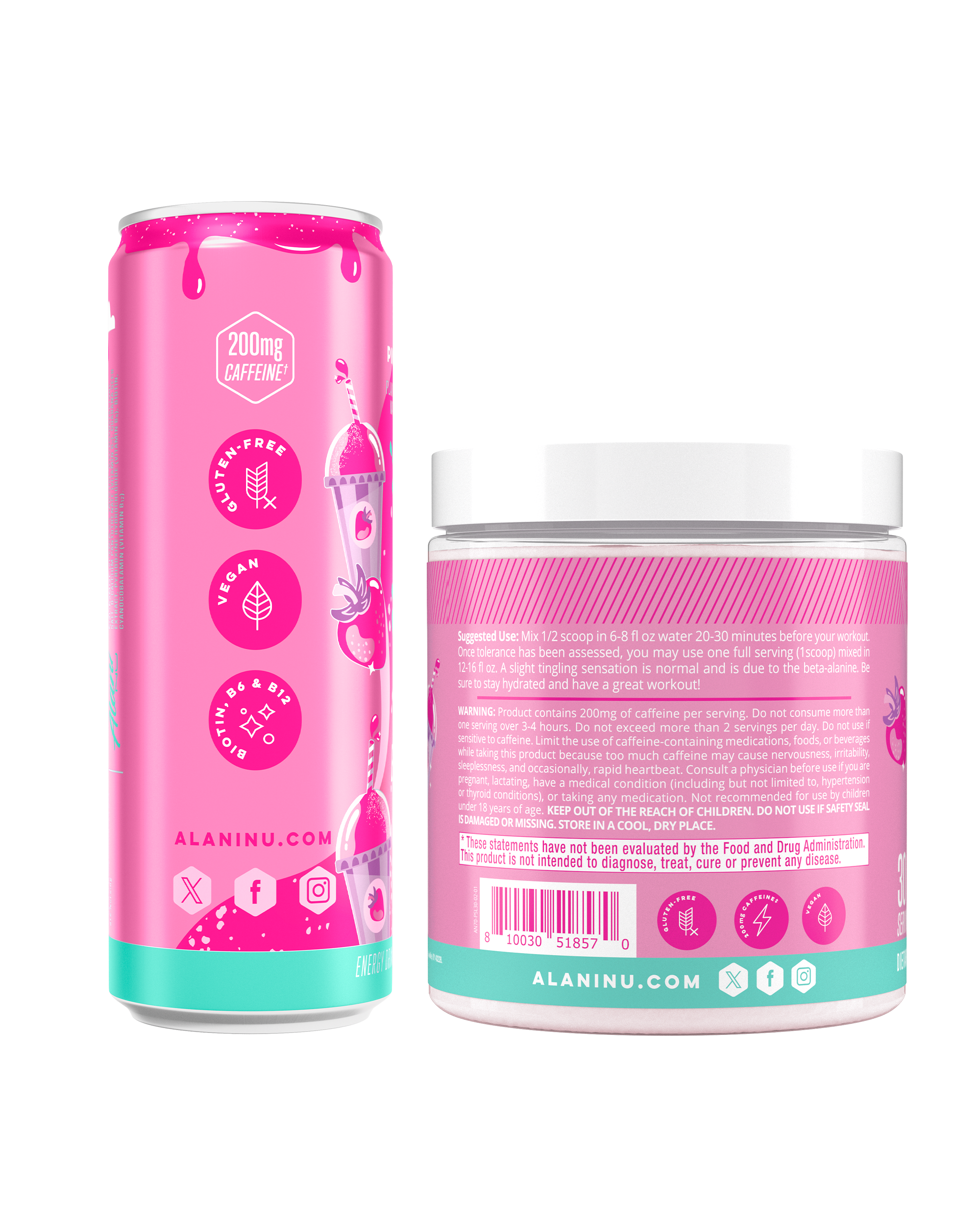 Featured Alani Nu energy drink & pre-workout - pink slush - Image 2